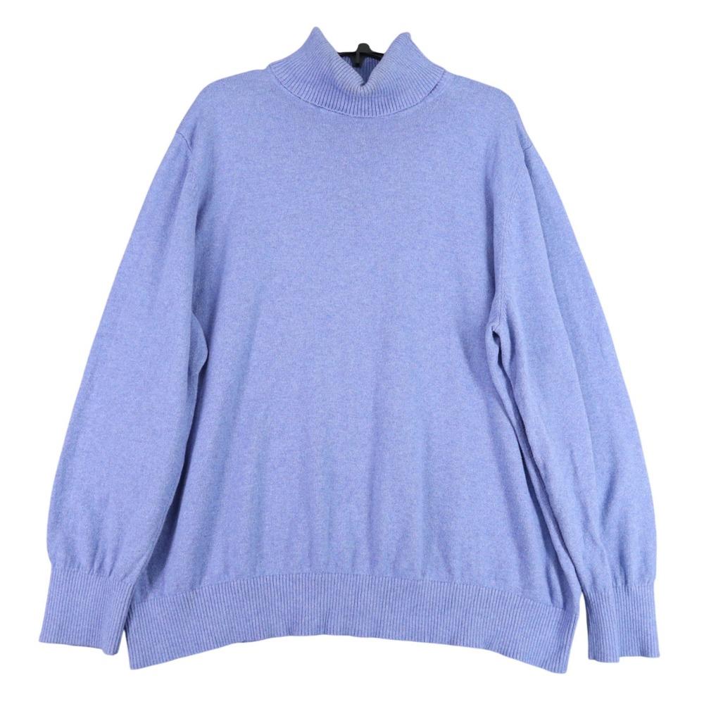 LL Bean Cotton Cashmere Turtleneck Sweater Womens 3X Ribbed Soft Casual Classic